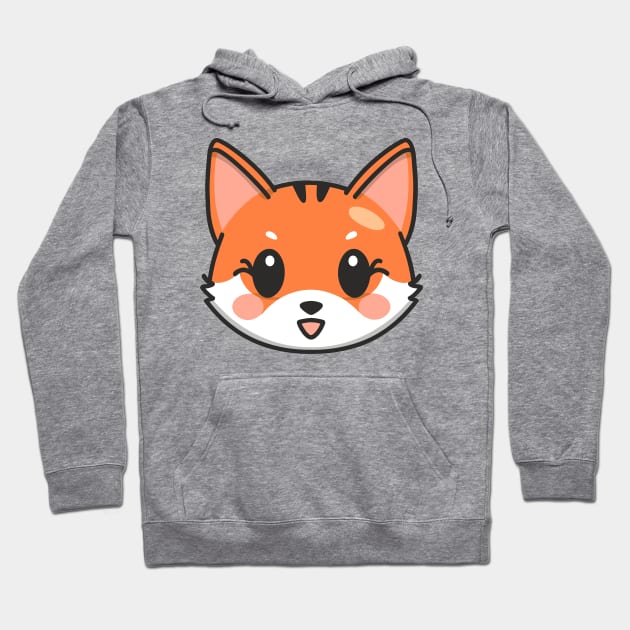 Cute Fox Face Illustration Hoodie by Art-Jiyuu